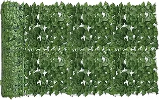 Aoleytech Ivy Leaf Screening Roll, Privacy Fence Screen, Artificial ivy Hedge Fence, Artificial Ivy Vine Leaf Decoration for Outdoor Decor, Garden screen (3m x 0.5m)