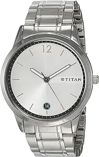 Titan Workwear 1806SM01 Stainless Steel Band Round Analog Watch for Men - Silver