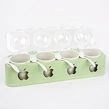 Generic Apple Shape Glass Spice Jar Set 4-Pieces, Multicolor