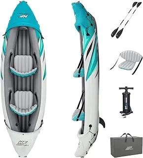 Hydro-Force Rapid Elite 2 Person Kayak | Inflatable Boat Set with Hand Pump, Paddles, Seats, Fins, and Storage Bag, Two-Seater