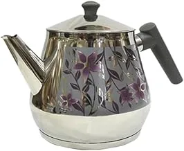 Al-Andalus Turkish Stainless Steel Teapot with Handle, 2 Liter Capacity, Multicolour