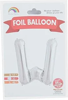 Mcolour Balloon Foil Balloon - Letter W - Meduim Size, Silver