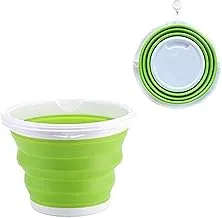 maruti villa Plastic Foldable Silicone Bucket, Multi Purpose Collapsible Basin Bowl for Travel 10 L Multicolor