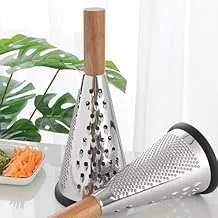 Eagle Shop Conical Food Grater with Wooden Handle and 3 Different Sharp Blades