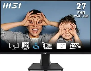 شاشة مكتب msi PRO MP275 مقاس 27 بوصة عالية الدقة - لوحة IPS 1920 × 1080، 100 هرتز، شاشة صديقة للعين، مكبرات صوت مدمجة، قابلة لضبط الإمالة - HDMI 1.4b، D-Sub (VGA)