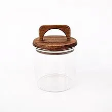 360 Degree Glass Storage Jar with Wooden Lid