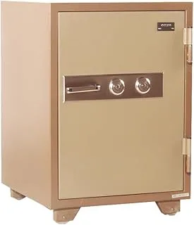 Ogeida Fire Proof Plated Safe with 2 Key, 66 cm Size, Beige/Brown