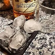 Get the Ultimate Cooling Experience with Amazing 3D Skull Ice Mold - Taste the Beauty of 4 Intricately Designed Ice Skulls for Whiskey and Cold Drinks, Now Available at 床 Just 4.U.Store (Black, 3PEC)