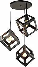 Sign Cubic Metal Vintage Ceiling Decorative Lighting Unit, 3 Pieces, Black