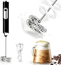 Zuvexa USB Rechargeable Electric Foam Maker - Handheld Milk Wand Mixer Frother for Hot Milk, Hand Blender Coffee, Egg Beater (Black)