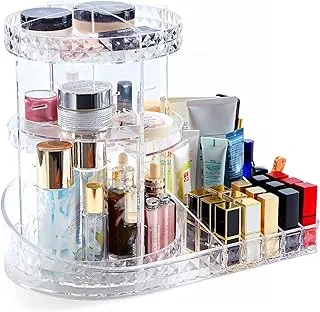 360 Degree Rotating Acrylic Cosmetic Makeup Organizer, Transparent and Elegant Design, Cosmetic Display and Storage Organizer for Cosmetics, Makeup Tools, Jewelry