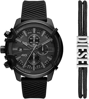 Diesel Men's Watch Griffed Chronograph Movement, Stainless Steel with a 48mm Case Size and Silicon or Leather Strap