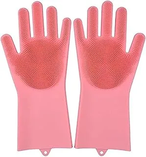 Kitchen Silicone Cleaning Gloves Magic Silicone Dish Washing Gloves Easy Household Silicone Scrubber Rubber Cleaning Glovesco4127