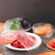 BIJOY BELL Disposable Plastic Food Bags, Elastic Food Covers for Fruit Bowls, Kitchen Storage Cups, Fresh Keeping Bags (100 Pieces) - Get Now by Bigwei Bell