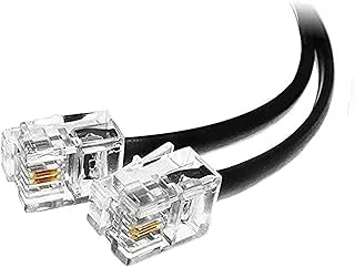 Telephone line cord Cable RJ11 Connection 15 Meter - 2 pin Compatible with Router And Home Telephone - (Black)