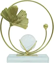 Generic Gold Metal Shapes Decorative Piece with Round Crystal, Gold