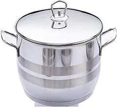 Safinox Flavia Steel Pot, 22 cm Size, Silver