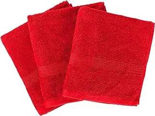 Signoola Face towel Set Of 3 Pcs 60 x 40 cm Red Scot Solid, 100% cotton.