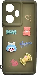 Sweets High Quality Silicone Back Cover With 3D Shapes For Robust Protection Against Drops Impacts For Realme C55 - Olive