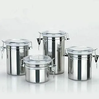 4 Piece Set Spice Spices Spice Canister with Stainless Snap Lid