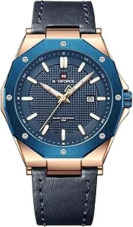 Original NF9200L-RG-BE-BE Naviforce Wrist Watch For Men For Dream NF9200L With Blue Dial Leather Belt with Blue Color