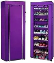 Shoe Cabinet 10-tier Stand Rack Organizer with Cover (Purple)