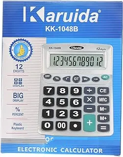 Karuida KK-1048B High Quality Electronic Calculator Two Power And 12 Digits Big display With Plastic Keys For Office And School - Multi Colour.