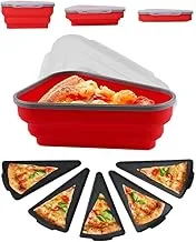 Lunchbox Pizza Storage silicone Container Expandable,with 5 slices Trays, hold whole pizza ‎Lunch Box Silicone Foldable Pizza Storage, with 5 Pizza Slice Plates, Holds Whole Pizza,