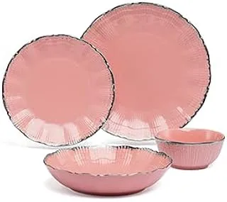 Lotus 1002751 Demla Handmade Porcelain Dinner Set 24-Pieces, Rose