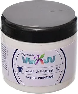 WKW High Quality Fabric Printing Pigments Color 225g For Professional Craft Paint, Art, Artists Beginners, Rocks, Wood, Fabric - White