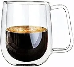 Double wall glass coffee mug milk tea cup 250ml