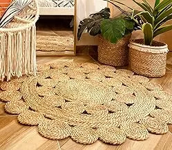 MacrameStore/boho decor - Sun Flower Halfa Rug 150CM - سجاده مصنوعه من نبات الحلفا الطبيعي