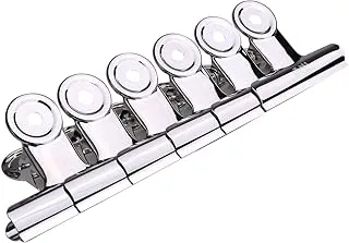 Deli Bulldog Clip 6-Piece Set, 64 mm Size, Silver