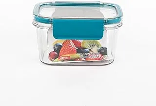 Generic Acrylic Refrigerator Container with Airtight Lid and Silicone Sides, 400 ml Capacity, BClear