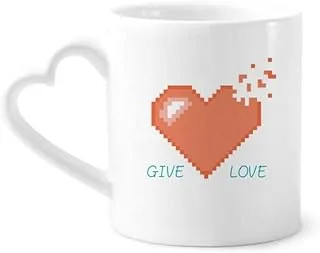 Disappear Heart Give Love Pixel Mug Coffee Ceramic Drinkware Glass Heart Cup