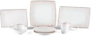 Lotus 1000303 Demla Porcelain Dinner Set 33-Pieces, White