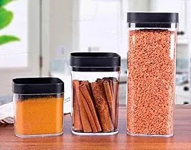 3 Pcs Square Grain Storage Box Spice Container Durable Acrylic Clear Moisture Proof Container