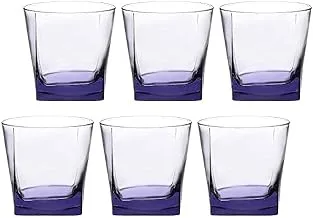 Pasabahce Juice,Tea and Water Colored Cups Set of 6 - Carre- 205ml -Purple Color-Turkey Origin