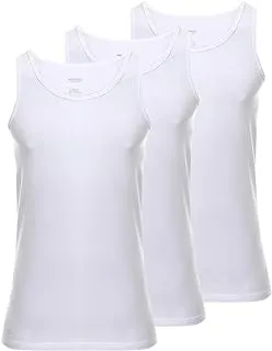 RedCotton-Men's sleeveless combed from Red Cotton 3 pcs - White