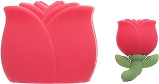 G-Power Hard Silicone Charger Protector And Cable Protector Designed With Rose Shaped Set Of 2 Pieces - Pink