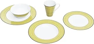 Tunisie Tu-Thunderyw-Set Set Of 35 Pieces Of Porcelain Thunder Dinner Set Suitable For Home And Restaurants With Premium Durable Material - Yellow