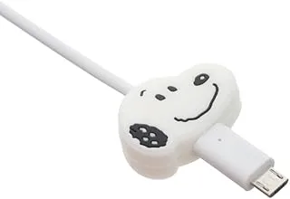 G-Power Silicone Cable Bite Protector Designed With Cute Dog Shaped For Charger Cable Protection - White Black