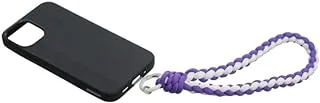 G-Power Fabric Modern Design Mobile Phone Lanyard With Silicone Anti-Lost Mobile Holder Card And Metal Key Ring For Multi Device Set Of 2 Pieces - White Purple