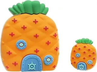 G-Power Hard Silicone Charger Protector And Cable Protector Designed With Cute Pineapple Shaped Set Of 2 Pieces - Multi Color