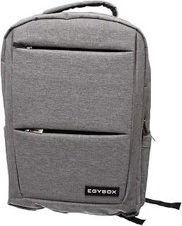 EGYBOX Fabric Four Zippers Laptop Backpack With Classic Design And Bottle Holder For Laptop Protection - Grey