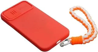 G-Power Fabric Modern Design Mobile Phone Lanyard With Silicone Anti-Lost Mobile Holder Card And Metal Key Ring For Multi Device Set Of 2 Pieces - White Orange