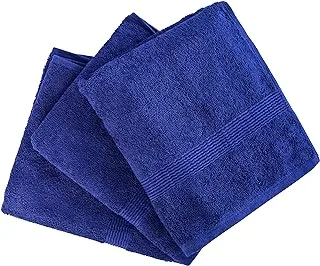 Signoola Face towel Set Of 3 Pcs 60 x 40 cm Dark Blue Scot Solid, 100% cotton.