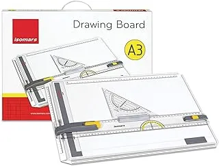 Isomars Matixt Engineering Drawing Board with Triangle and Bag, A3 Size, White/Grey/Yellow