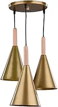 Nagafa Shop 3MGC95 Lamy Modern 3- Bulb Chandelier, Gold