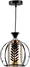 Nagafa Shop RB1242 1 Bulb Modern Pendant Lamp with Fiber, Black